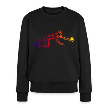 Catcher - Frauen Premium Bio Pullover - Schwarz - Vorne - Julia (174cm)