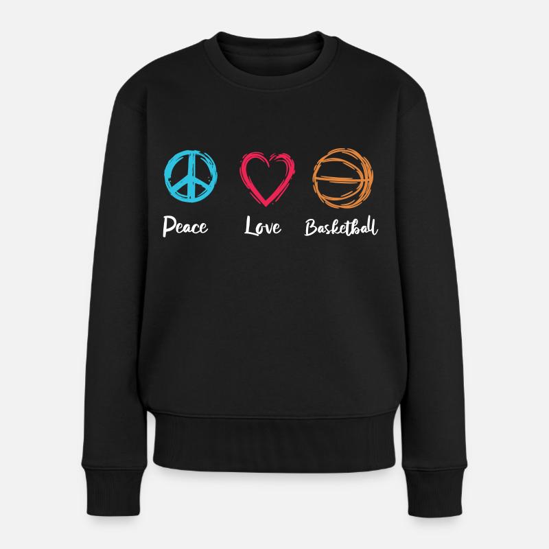 Basketballer Motivation - Frauen Premium Bio Pullover - Schwarz