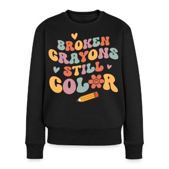 Psychische Gesundheit Mental Health - Frauen Premium Bio Pullover - Schwarz - Vorne - Julia (174cm)