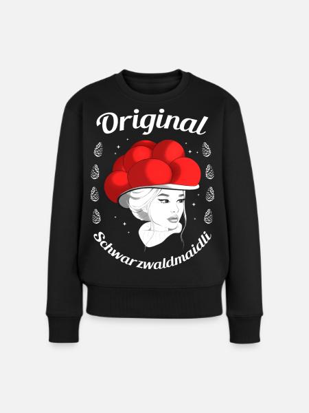 Original Schwarzwaldmaidli Bollenhut Schwarzwald - Frauen Premium Bio Pullover - Schwarz