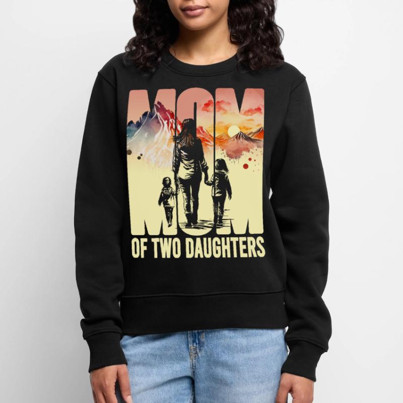 Mutter mit zwei Töchtern Muttertag Berge Mama Kind Frauen Premium Bio Pullover