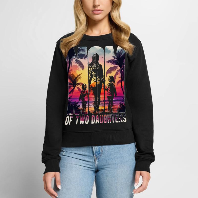 Mutter mit zwei Töchtern Muttertag Strand Mama Frauen Premium Bio Pullover