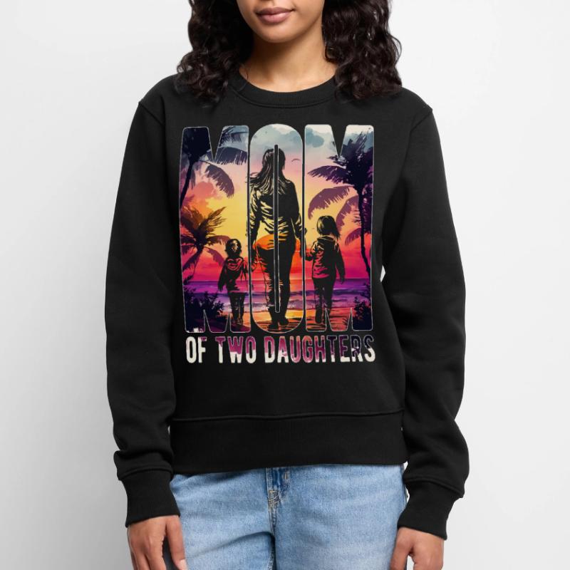 Mutter mit zwei Töchtern Muttertag Strand Mama Frauen Premium Bio Pullover