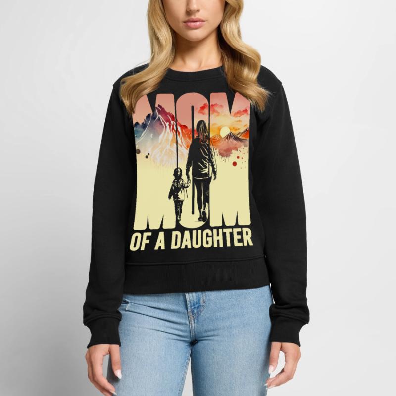 Mutter mit einer Tochter Muttertag Berge Mama Kind Frauen Premium Bio Pullover