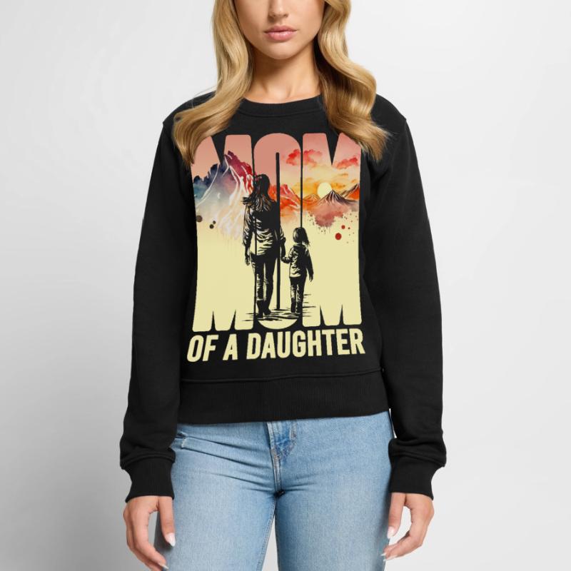 Mutter mit einer Tochter Muttertag Berge Mama Kind Frauen Premium Bio Pullover