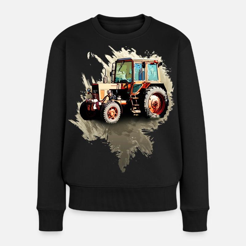 Belarus MTZ 82 Traktor - Frauen Premium Bio Pullover - Schwarz