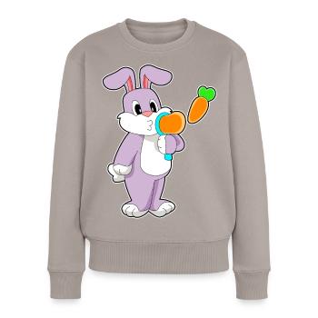 Bulles de savon Bunny - Pull Premium bio Femme - taupe - Devant - Julia (174cm)