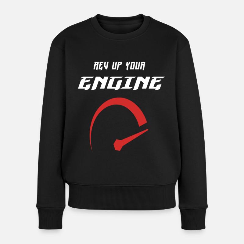 Bringen Sie Ihren Motor auf Touren - Frauen Premium Bio Pullover - Schwarz