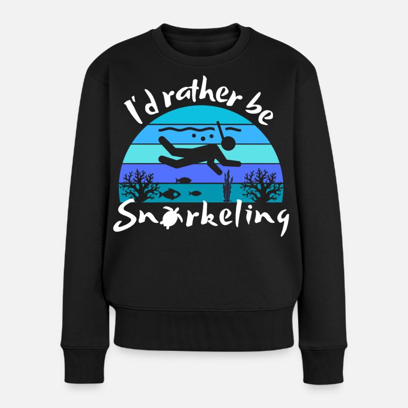 I'd rather be snorkeling - Beach Lover - Frauen Premium Bio Pullover - Schwarz