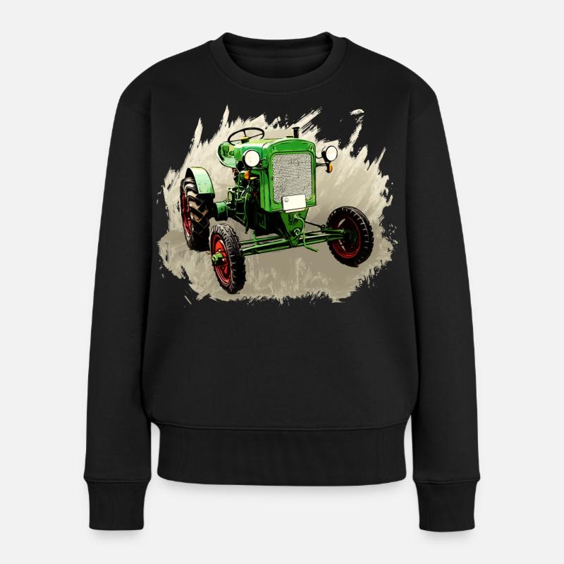 Deutz F1M 414 Bauernschlepper - Frauen Premium Bio Pullover - Schwarz