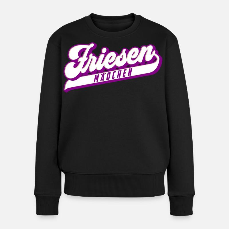 Friesen Mädchen | Farben änderbar - Frauen Premium Bio Pullover - Schwarz