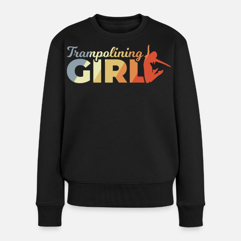 Drôle de fille trampoline - Pull Premium bio Femme - noir