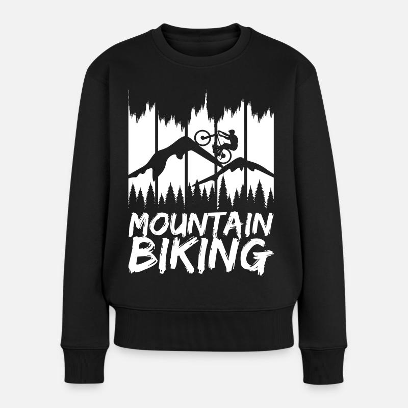 Lustiges Mountainbiking - Frauen Premium Bio Pullover - Schwarz