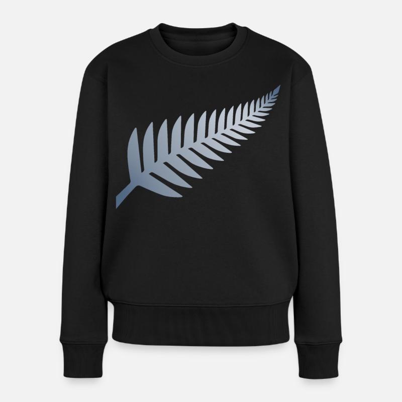 Fougère argentée de Nouvelle-Zélande - Pull Premium bio Femme - noir