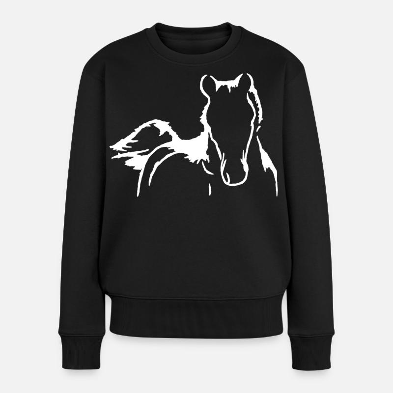 Silhouette de cheval - Pull Premium bio Femme - noir