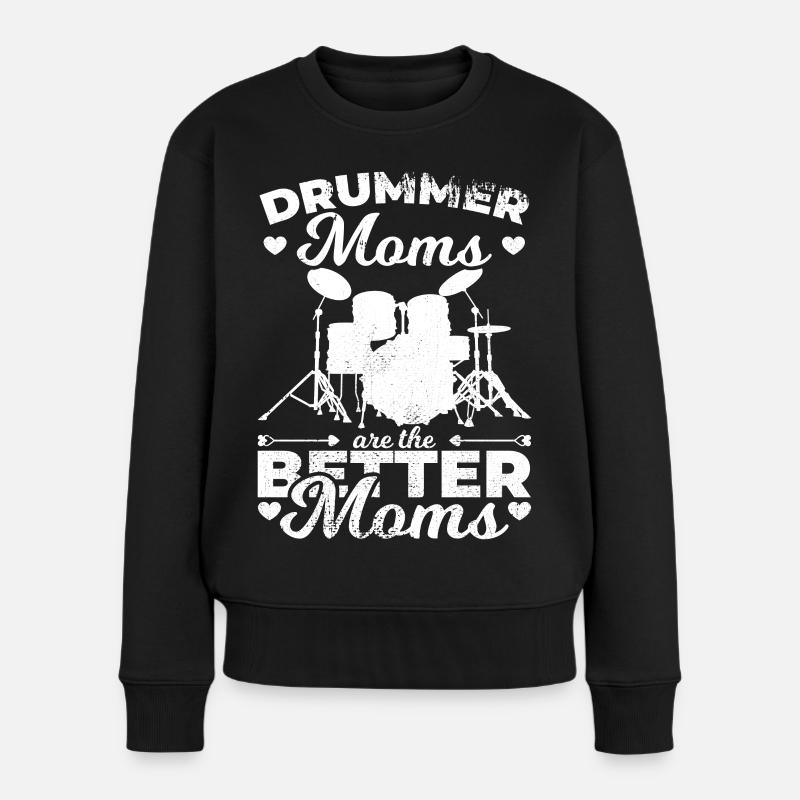 Schlagzeuger Mutter - Frauen Premium Bio Pullover - Schwarz