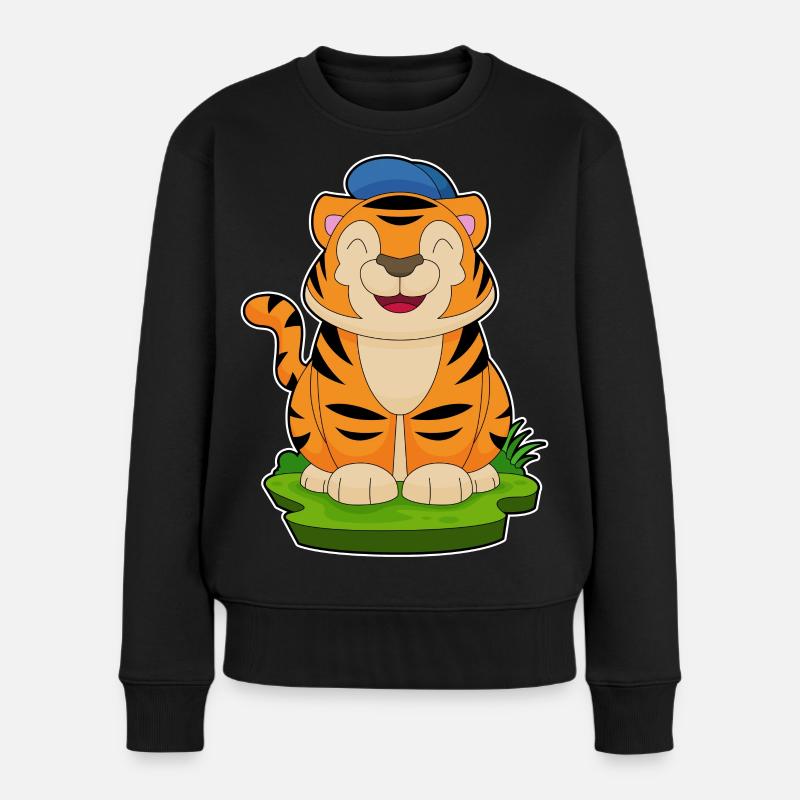 Casquette de tigre - Pull Premium bio Femme - noir