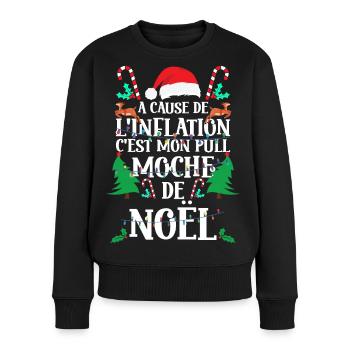 Pull Moche De Noël - Pull Premium bio Femme - noir - Devant - Julia (174cm)