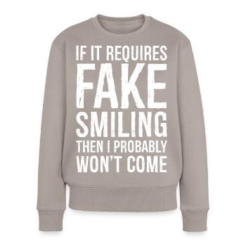 If it requires fake smiling funny shirt - Pull Premium bio Femme - taupe - Devant - Julia (174cm)