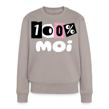 100% MOI - Pull Premium bio Femme - taupe - Devant - Julia (174cm)