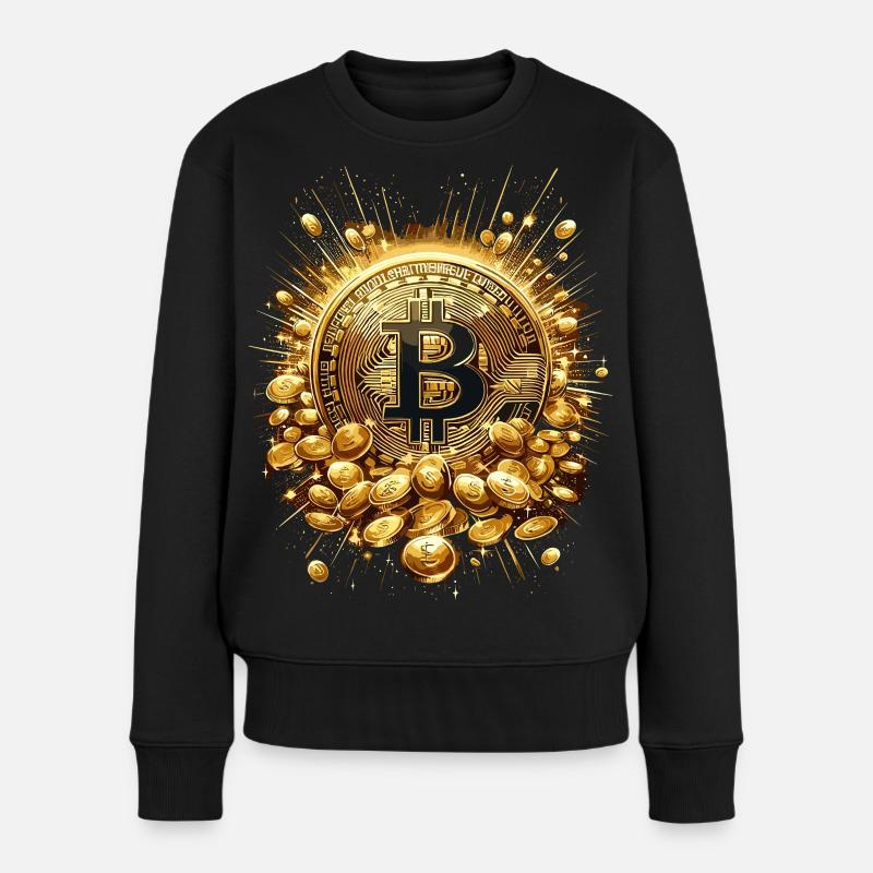 Bitcoin Explosion Krypto Enthusiasten - Frauen Premium Bio Pullover - Schwarz