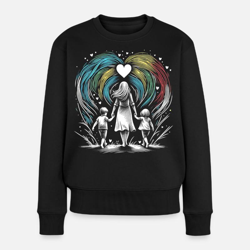 mutter muttertag best mom liebe kinder familie - Frauen Premium Bio Pullover - Schwarz
