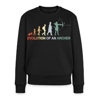 Bogenschützen Evolution - Frauen Premium Bio Pullover - Schwarz - Vorne - Julia (174cm)