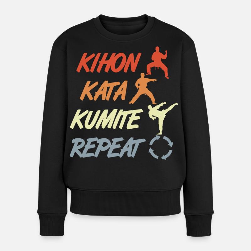 Säulen des Karate - Frauen Premium Bio Pullover - Schwarz