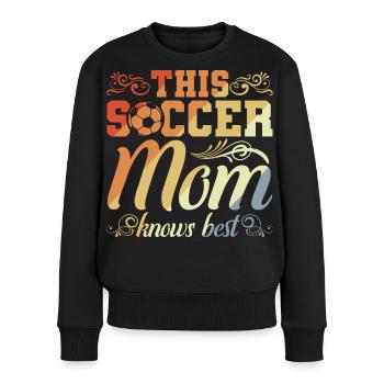 Fußball Mutter - Frauen Premium Bio Pullover - Schwarz - Vorne - Julia (174cm)