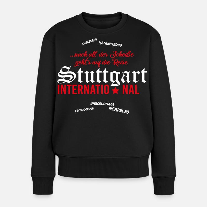 Fußball Stuttgart International - Frauen Premium Bio Pullover - Schwarz