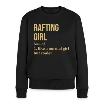 Rafting - Frauen Premium Bio Pullover - Schwarz - Vorne - Julia (174cm)
