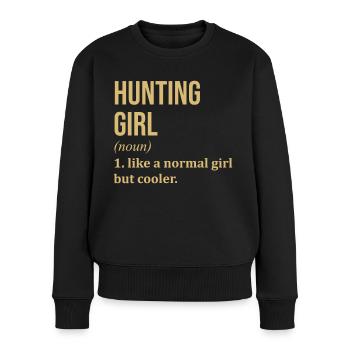 Jagd - Frauen Premium Bio Pullover - Schwarz - Vorne - Julia (174cm)