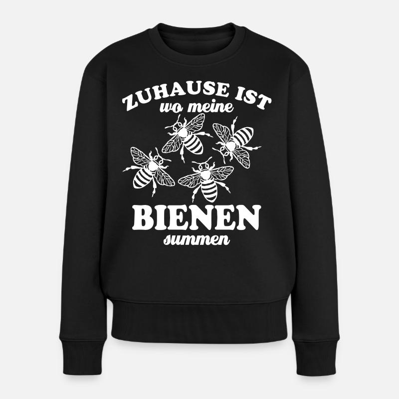Zuhause ist wo meine Bienen summen - Imker - Frauen Premium Bio Pullover - Schwarz
