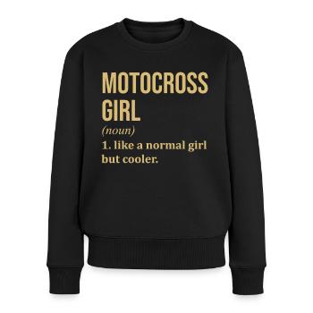 motocross - Pull Premium bio Femme - noir - Devant - Julia (174cm)