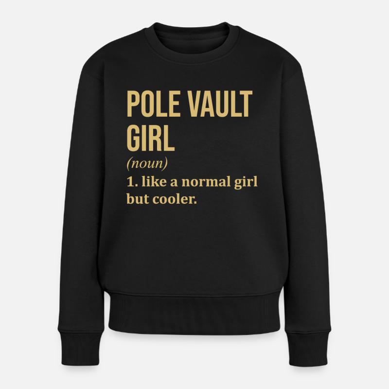 Stabhochsprung - Frauen Premium Bio Pullover - Schwarz