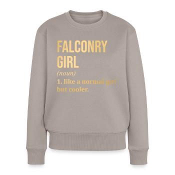 Falknerei - Frauen Premium Bio Pullover - Taupe - Vorne - Julia (174cm)