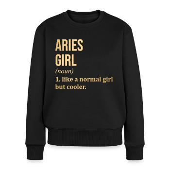 Widder - Frauen Premium Bio Pullover - Schwarz - Vorne - Julia (174cm)