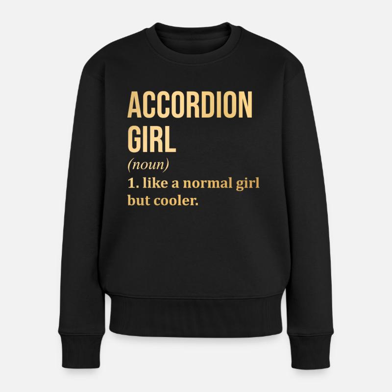 Akkordeon - Frauen Premium Bio Pullover - Schwarz