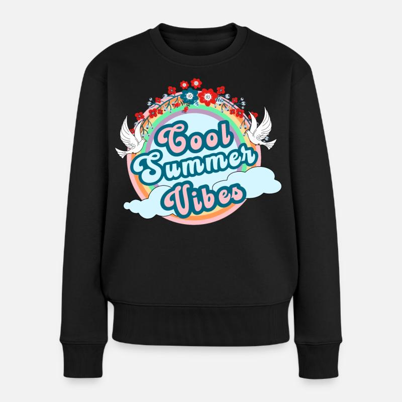 Coole Sommervibes, Sommernervosität - Frauen Premium Bio Pullover - Schwarz