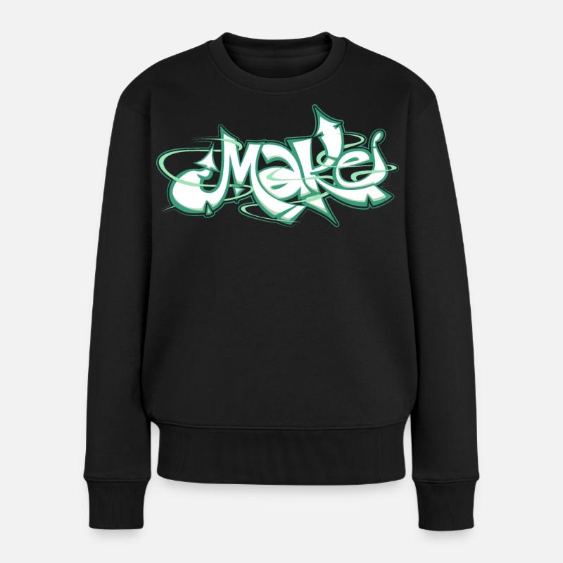 Green word make graffiti - Women's Premium Organic Jumper - black