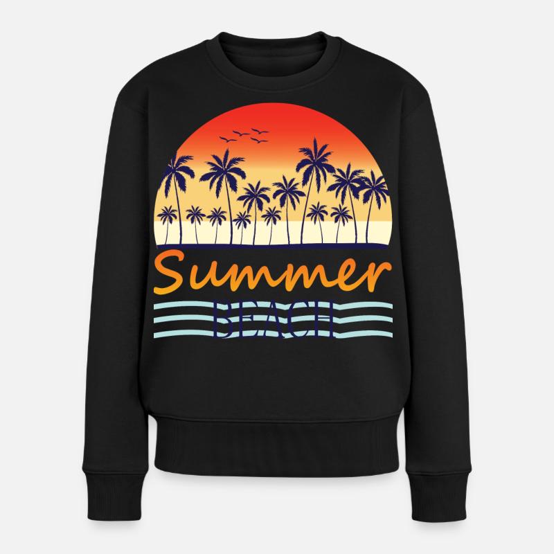 Plage d’été - Pull Premium bio Femme - noir