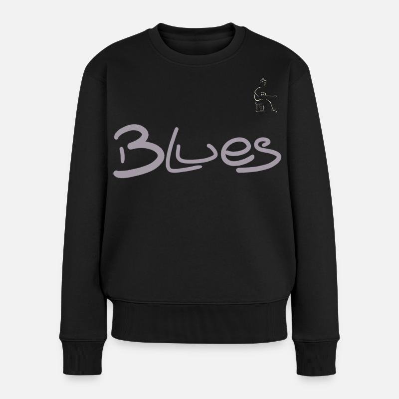Blues guitariste - Pull Premium bio Femme - noir