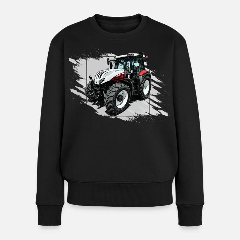 Steyr Traktor - Frauen Premium Bio Pullover - Schwarz