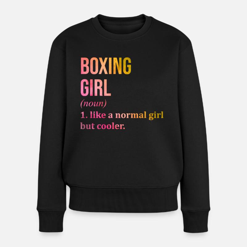 Boxen - Frauen Premium Bio Pullover - Schwarz