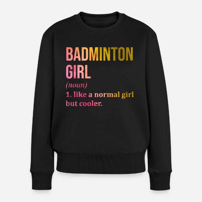 Badminton - Frauen Premium Bio Pullover - Schwarz