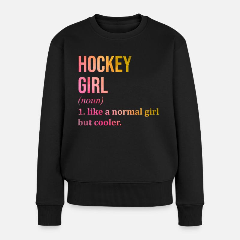 Hockey - Frauen Premium Bio Pullover - Schwarz