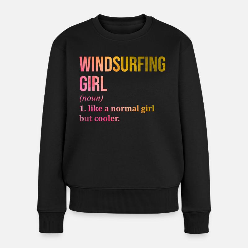 Windsurfen - Frauen Premium Bio Pullover - Schwarz