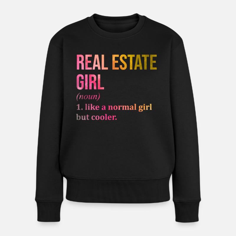 Immobilien - Frauen Premium Bio Pullover - Schwarz