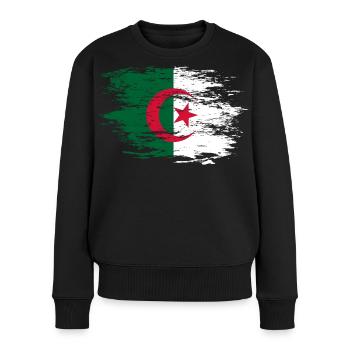 Drapeau de l’Algérie utilisé - Pull Premium bio Femme - noir - Devant - Julia (174cm)