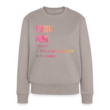 Punk - Frauen Premium Bio Pullover - Taupe - Vorne - Julia (174cm)